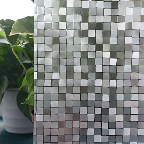 Cyber Roll Window Film Privacy Vinyl No Glue Static Self-Adhesive Stained Glass Film Decoration Membrane Square 17.7-by-78.7-Inch