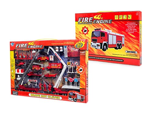 Big-Daddy Fire Rescue Toy Play Set Includes over 40 Fire Truck Toy And Accessories To Create The Perfect Emergency Scene