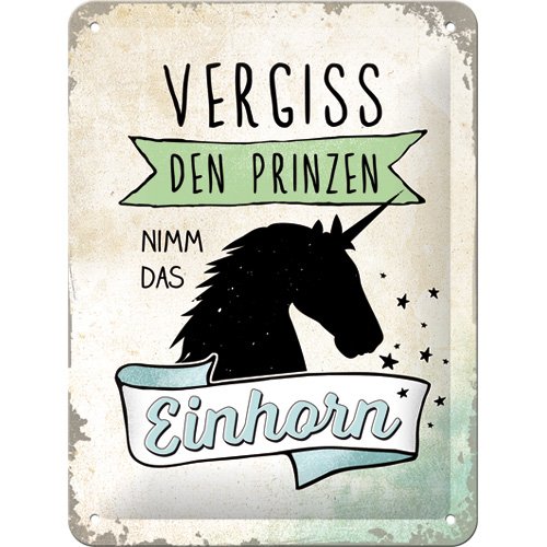 Nostalgic-Art 26205 Word Up Vergiss den Prinzen metal sign, dimensions 15 cm x 20 cm.