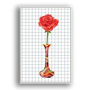 Framed Canvas Wall Art Beautiful Flowers in Grid Giclee Print Gallery Wrap Modern Home Prints Ready to Hang - 16x24 inches