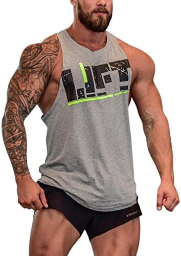 ShiningLove Men Fitness Tank Top Bodybuilding Breathable Sleeveless Stringer Workout Gym Sport Vest