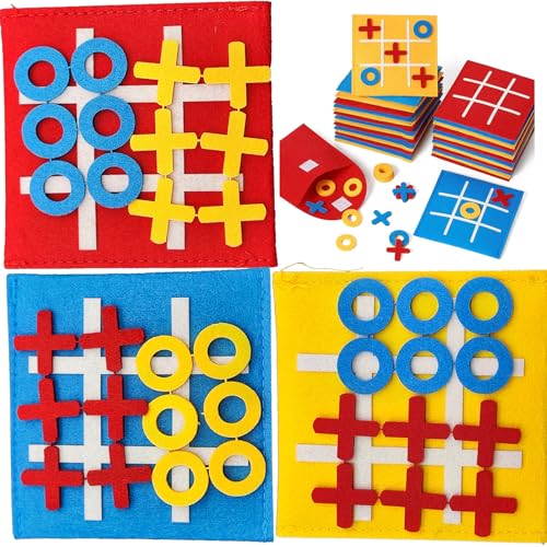 Tic Tac Toe Mini Board Game Toy and Family,Birthday Party Favors,Goody Bag,Fun Indoor Game Night Activity, Gifts, Easy to Store(Bulk Pack of 12)