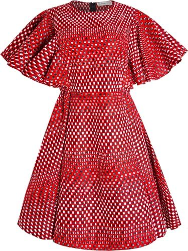 african wax plus size short ankara dresses Bintarealwax African Print Short Sleeve Dress Ankara Plus Size Colorful Bright Casual Party Dress with Belt, Women's, Size: XS