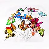 50 pcs Garden Butterfly Stakes Decorative Outdoor Yard Planter Patio Christmas Supplies Garden Ornaments (multicolor)
