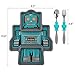 KidsFunwares Robot Meal Time PP Dinnerware Set, Portion Control Divided Plate