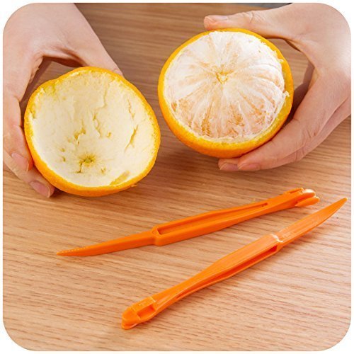 Minjie 2 pcs orange peeler tool Citrus Peeler in Bright Orange Color
