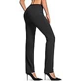TSLA Women's Yoga & Dress Pants, Office Business Casual Work Slacks, Stretch Straight Leg/Bootcut Pants with 4 Pockets