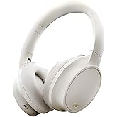 OYEALEX Active Noise Cancelling Headphones,Over Ear Bluetooth Headphones with Microphone,HiFi Stereo Deep Bass,Foldable Lightweight Headsets,Long ANC Playtime for Home Office Cellphone PC Travel-White