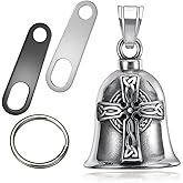 Jvuouxy Guardian Angel Motorcycle Bell Good Luck Keychain & Drive Safe Pendant Accessories for Men Women Riding Safety