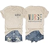 Womens Nurse Shirts RN Nurse Life Tshirts School Nursing Top Cute Nurse Week Gift