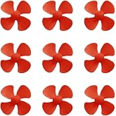 30PCS Motor Propellers 2mm Shaft Propellers with 4-Vanes 50mm Fan Shape Propellers for Motor RC Boat Ship RC Airplane DIY Model Toy Part (Red)