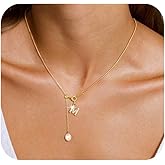 Gold Pearl Initial Necklaces for Women, Dainty Gold Letter Necklace Tiny A-Z Pendant Choker Necklaces Trendy Cute Personalized Slider Chain Name Necklace Jewelry for Women Gift