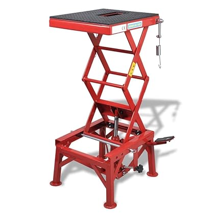 Retrome 135 Kg Red Hydraulic Motorcycle Lift Bike Atv Stand