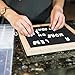 Black Felt Letter Board Set 10X10-346 CLIPPED White Plastic Changeable Letters, Numbers and Symbols- Oak Wooden Frame, Wall Mount, Easel- Bonus Letters Organizer Tray+Letter Pouch|By Papervera