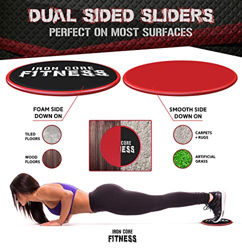 Multi-Pack-Core-Sliders-Sliders-Fitness-2-Pack-Includes-1-Black-Set-and-1-Set-of-Red-Discs-for-Group-Fitness-or-at-Home-Workouts-A-Favourite-of-Personal-Trainers-Fitness-Discs-Sliders-Bulk