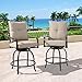 Ulax furniture Outdoor 2-Piece Counter Height Swivel Bar Stools High Patio Dining Chair Set
