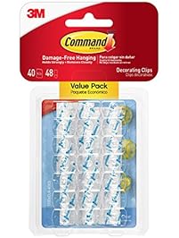 Command Decorating Clips, Clear, 40-Clips (17026CLR-40ES)