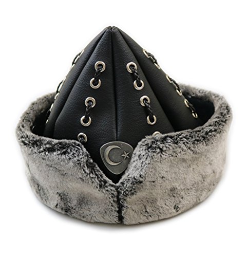 Yasir Turkish Ottoman Bork Hat Ertugrul Dirilis Fur Leather Winter Cap #C2017