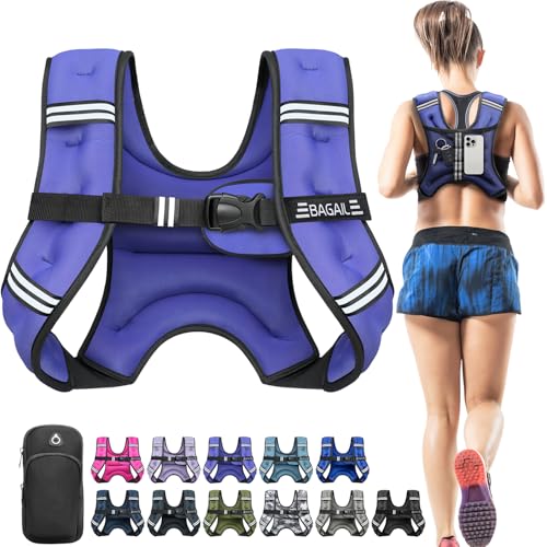 BAGAIL Gewichtsweste für Krafttraining, Brustgröße Verstellbar, Praktische Tasche, mit Eisensand Gefüllte, Ideal für Fitnessstudio-Workouts, Yoga-Trai
