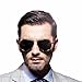 Shushu Jacob Men's Polarized Sunglasses UV400 Protection Vintage Aviator Black Lens Gunmetal Frame