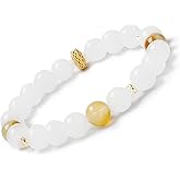 OITUDOBEM Natural Crystal Beaded Bracelet for Women Handmade 8mm Healing Gemstone Stretch Bracelets for Yoga Meditation Stress Relief Jewelry Gifts