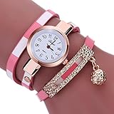 Women Watches Mosunx(TM) Fashion New Girl Watches Charm Wrap Around Leatheroid Quartz Wrist Watch Girlfriend Gift (Pink)