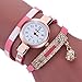 Women Watches Mosunx(TM) Fashion New Girl Watches Charm Wrap Around Leatheroid Quartz Wrist Watch Girlfriend Gift (Pink)