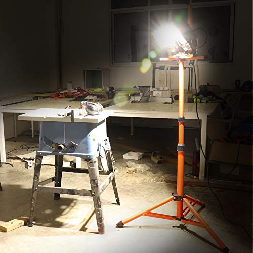 image for Tacklife 10000 Lumen Tripod LED Work Light with Two-Head Total 100W Wo