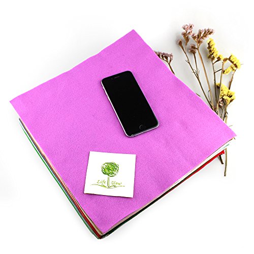 Life Glow DIY Polyester Soft Felt Fabric Squares Sheets Assorted Colors 12x12 inch(30x30cm) for Crafts, 1.5mm Thick 40Pcs total