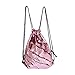 ICOSY Mermaid Sequin Bag Magic Reversible Sequin Drawstring Backpack Glitter Dance Bags Flip Sequins Backpack Bags Shining Sports Backpack for Kids Adults (Gold/Pink, 13.8