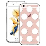 iPhone 6s Case, iPhone 6 Case Clear with Pattern, ESR iPhone 6s Integrated Cover Soft TPU Bumper+ Hard Back Panel [Ultra Hybrid] [One Piece] Case for 4.7 inches iPhone 6s / 6 (White Polka Dots)