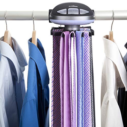 Primode Motorized Tie Rack Stores Up to 50 Ties Closet Organizer