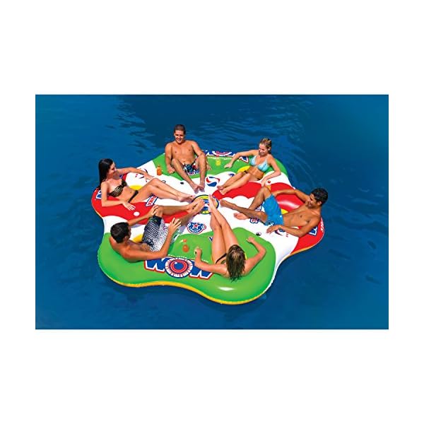 WOW-World-of-Watersports-13-2050-Tube-A-Rama-6-Person-Floating-Island-10-Foot-Diameter-Cooler-and-Cup-Holders