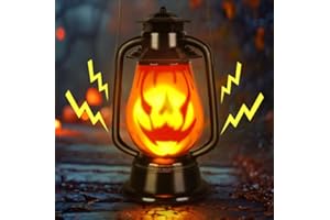 TURNMEON Halloween Outdoor Jack-O'-Lantern with Talking Flaming & Sound Activated – Light Up Hanging Halloween Pumpkin Lanterns, Halloween Lantern Lights Halloween Decorations Outdoor for Yard Garden Decor