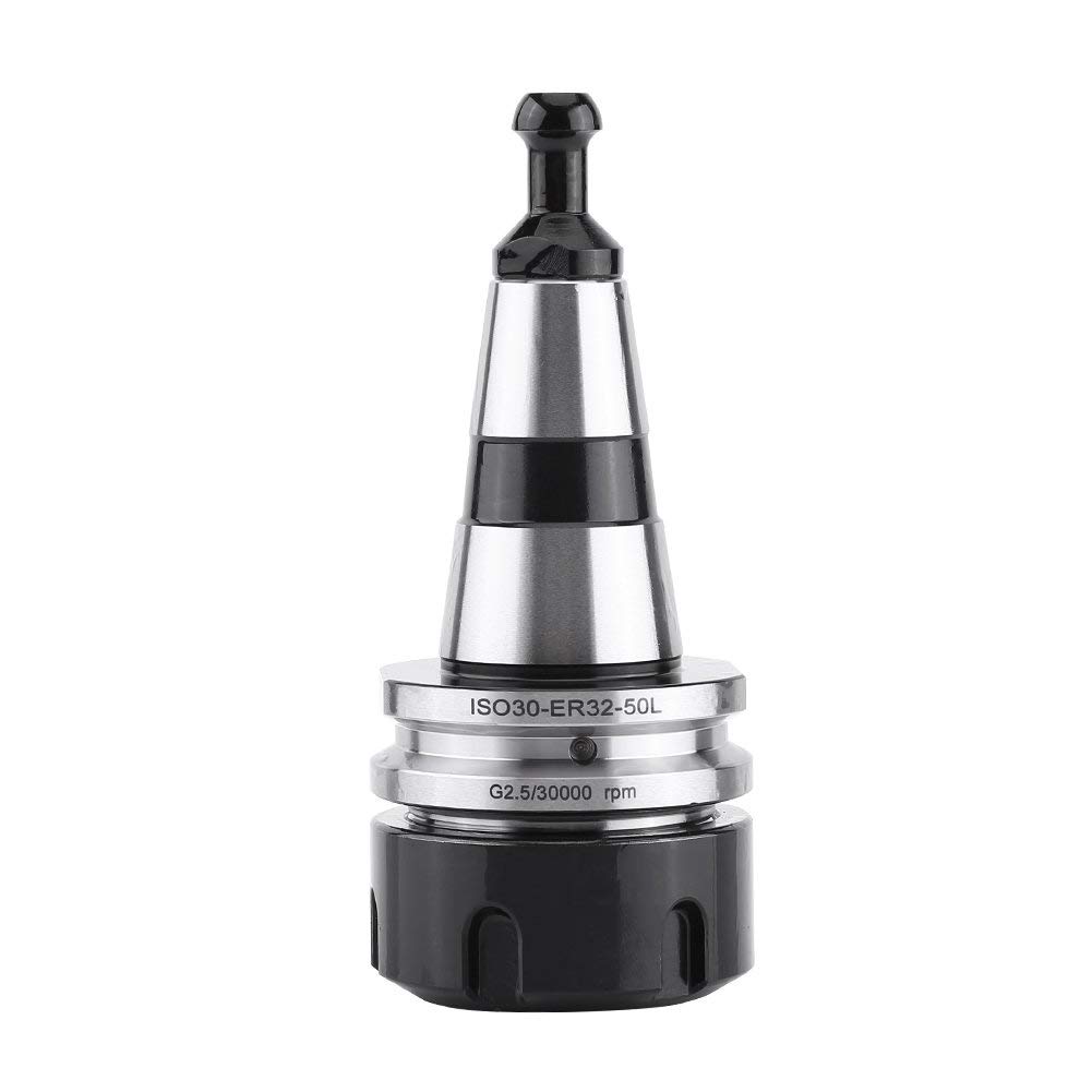 Hilitand ISO30 ER32 Balance Collet Chuck Stainless Steel G2.5 30000RPM CNC Milling Lathe Tool Holder Silver and Black
