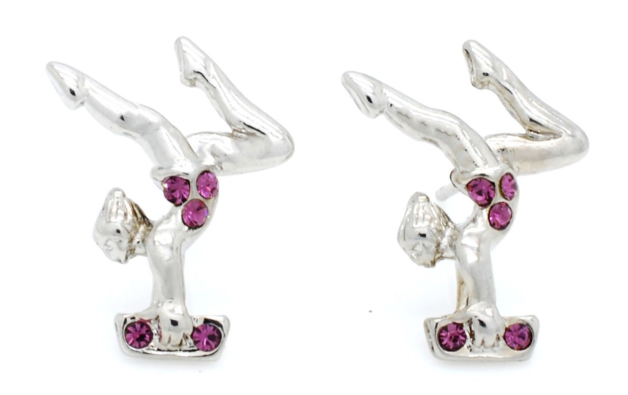 GYMNAST EARRINGS GYMNASTICS BEAM EARRINGS MANY COLORS AVAILABLE