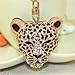 1 X SweetSmile Leopard Jaguar Head Creative Fashion Purse Bag Swarovski Crystal Key Chain