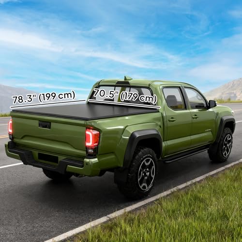Outsunny 6.5'' Soft Tri-Fold Truck Bed Tonneau Cover, Fits 2002-2018 Dodge Ram 1500, 2003-2024 2500 3500, 2019-2024 Classic, 6.4ft Bed, Truck Bed Cover with Seal Strip, Black