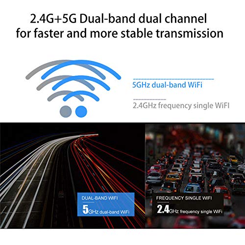 Feefine wireless USB WiFi Adapter, Dual Band 5G/2.5G Mini Wi-fi AC Wireless Network Card Dongle for Desktop Laptop PC Support Windows XP Vista/7/8/8.1/10 (USB WiFi 600Mbps)