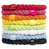 J.CARP 8Pcs Mixed color Hair Ties for Women Girls, Elastics Hair Bands Ponytail 