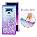 Ruky Galaxy Note 9 Case, Galaxy Note 9 Glitter Case, Gradient Quicksand Series Reinforced Corners TPU Bumper Cushion Protective Shockproof Bling Heart Liquid Case for Galaxy Note 9 - Blue/Purple