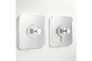 2pcs Adhesive Hooks for Hanging Heavy Duty Wall Hooks Self Adhesive Towel Coat Hooks Waterproof Transparent Hook for Bathroom