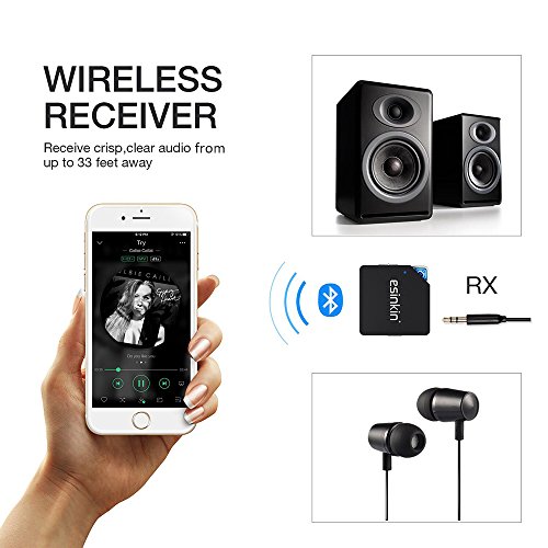 esinkin Bluetooth Receiver/Transmitter, Wireless 2in1 Audio Adapter