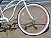 Firmstrong Urban Lady Single Speed Beach Cruiser Bicycle, 26-Inch, White/Pink Rims w/Black Seat (15226)