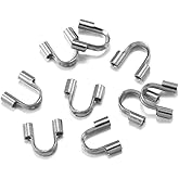 100pcs Adabele 304 Grade Stainless Steel Wire Guard Thread Protector Loop Guardian Terminator Cable Thimble 1.6mm Hole for Craft Jewelry Making SJF253-3