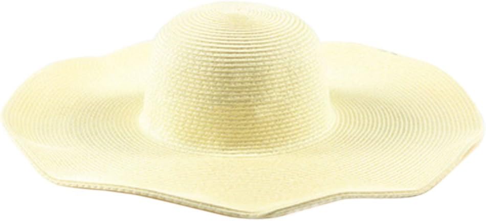 X Shop Women's Foldable Straw Hat Cap Wide Brim Beach Sun Hat