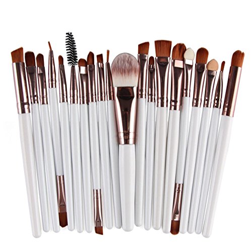20 Piece Makeup Brushes Set Eye Shadow Eyebrow Cosmetic Make Up Tools Foundation Natural Beauty Palette Eyeshadow Great Popular Eyes Faced Colorful Rainbow Hair Highlights Glitter Travel Kit, Type-03