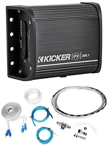 Kicker Powersports 12PX200.1 Motorcycle/ATV 200w Mono Amplifier+Amp Kit PX200.1