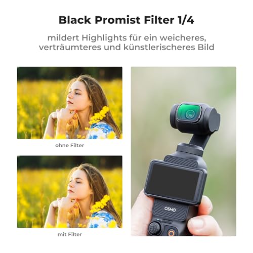 K&F CONCEPT FSD05 Filter Set Compatible with DJI OSMO Pocket 4/3, CPL Filter, ND2-32 ND Filter, Magnetic Black-Mist 1/4 Filter, Osmo Pocket 3 Accessories, Osmo Pocket 4 Accessories (Aluminium Frame)