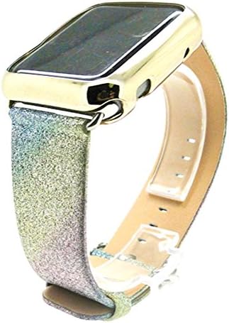 Dreams Mall(TM)Apple Watch 38mm Band,Bling Shiny Glitter Iwatch Band Replacement Wristwatch Bracelet Strap Belt,Rainbow